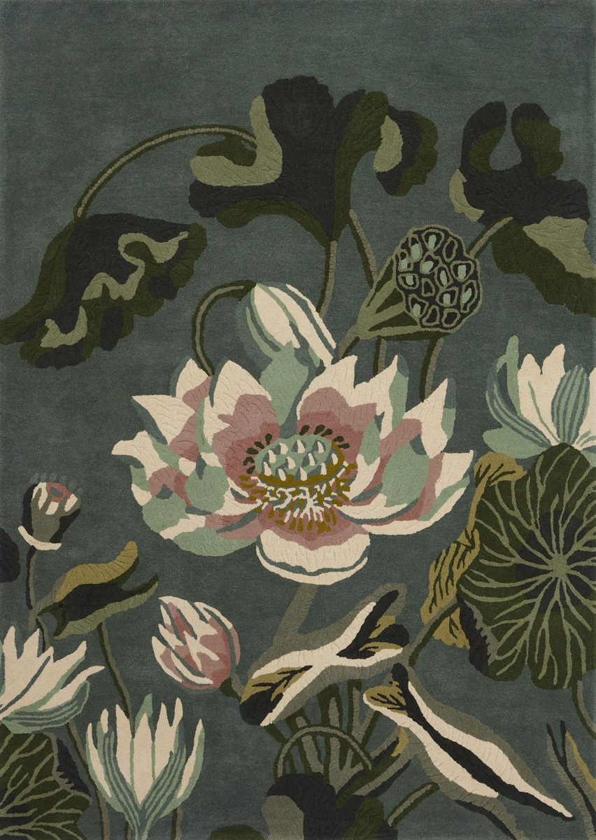 Tappeto Waterlily Midnight Pond | Misura: 200 x 280 cm