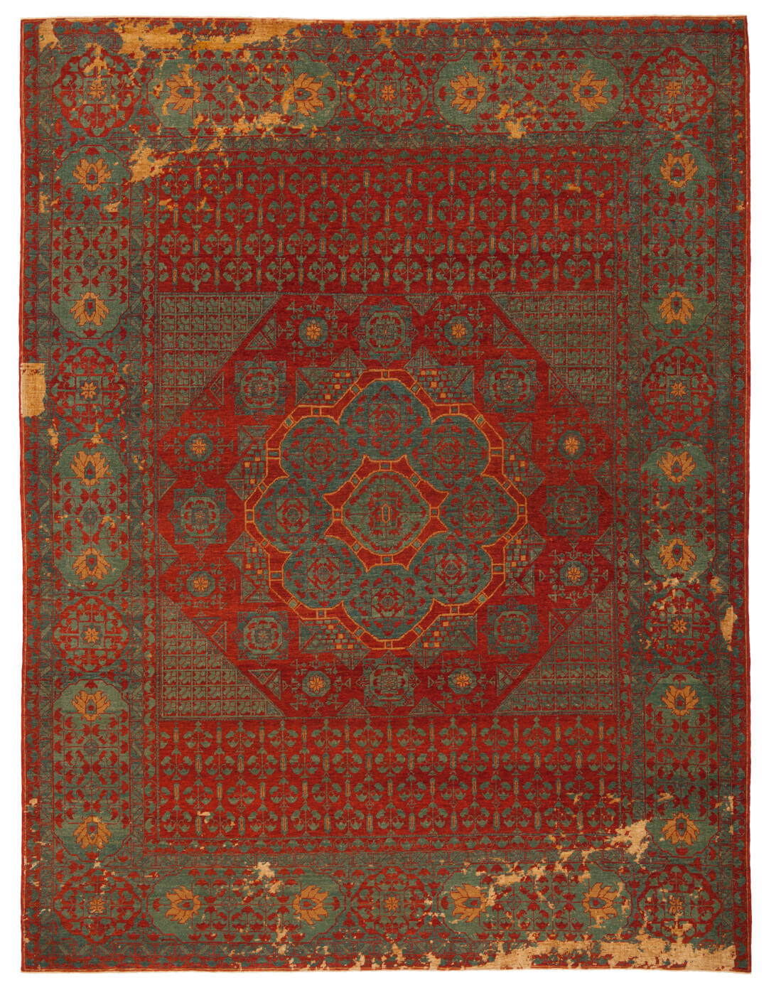 Tappeto Mamluk Kensington Little Rocked Marrone Oro Seta
