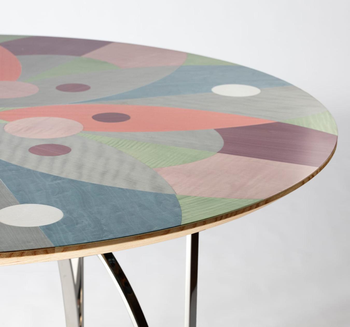 Tavolo da Pranzo Impiallacciato Multicolore