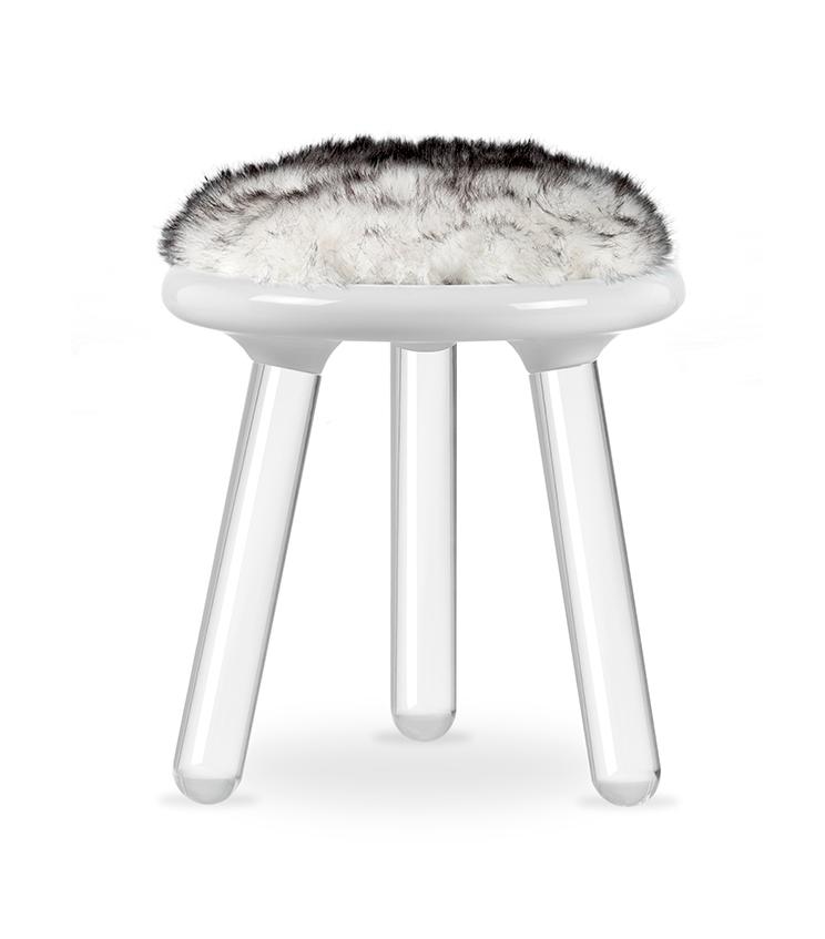 Sgabello Mirage White Bear