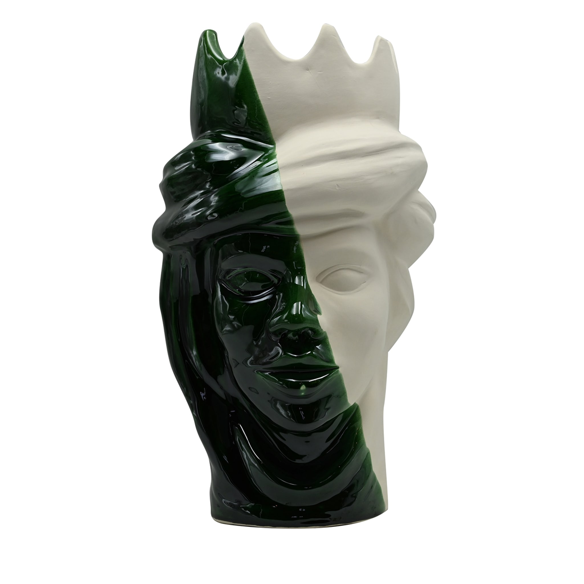 Testa di Moro Verde e Bianca Scultura