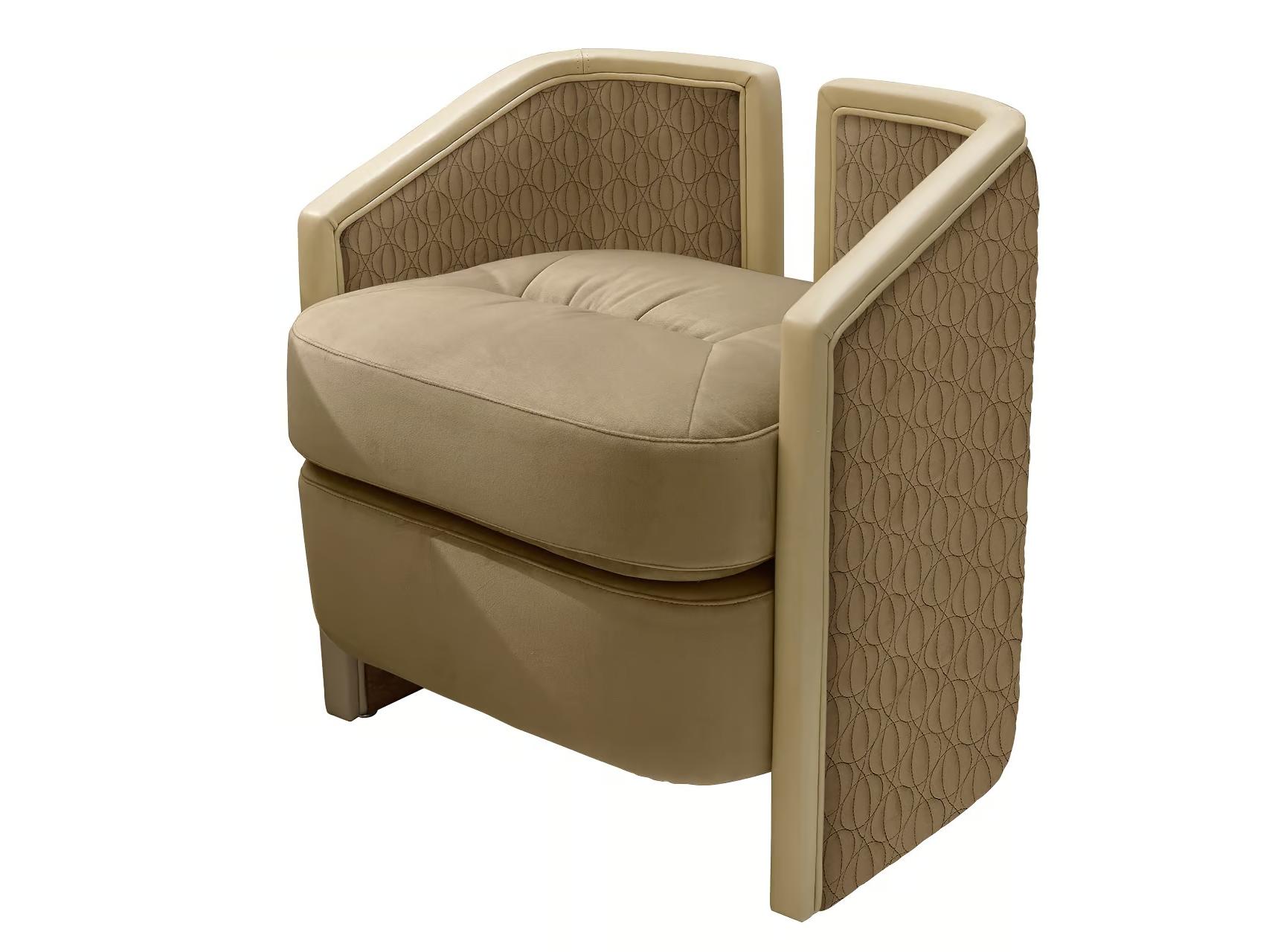 Pouf in Pelle e Tessuto