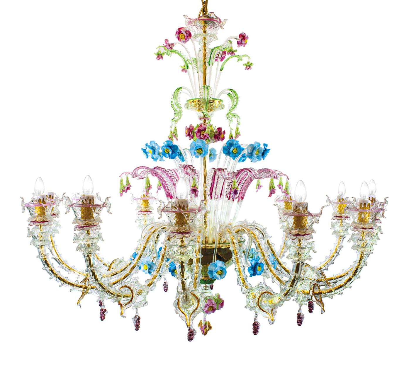 Lampadario Murano in Vetro Multicolore