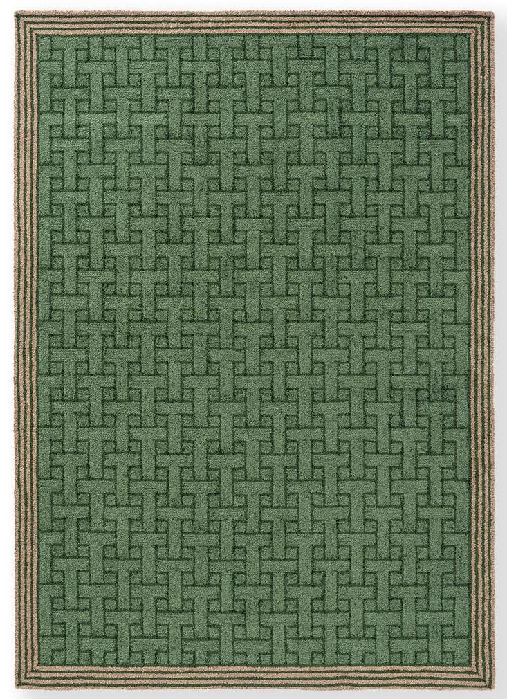 Tappeto TB T Monogram Verde Giada Per Esterni