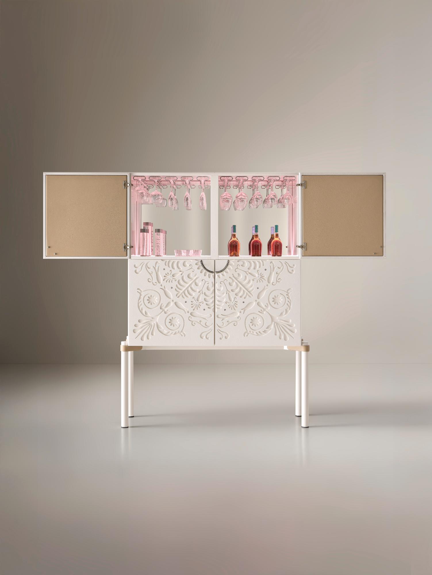 Bar cabinet bianco contemporaneo Alexandra