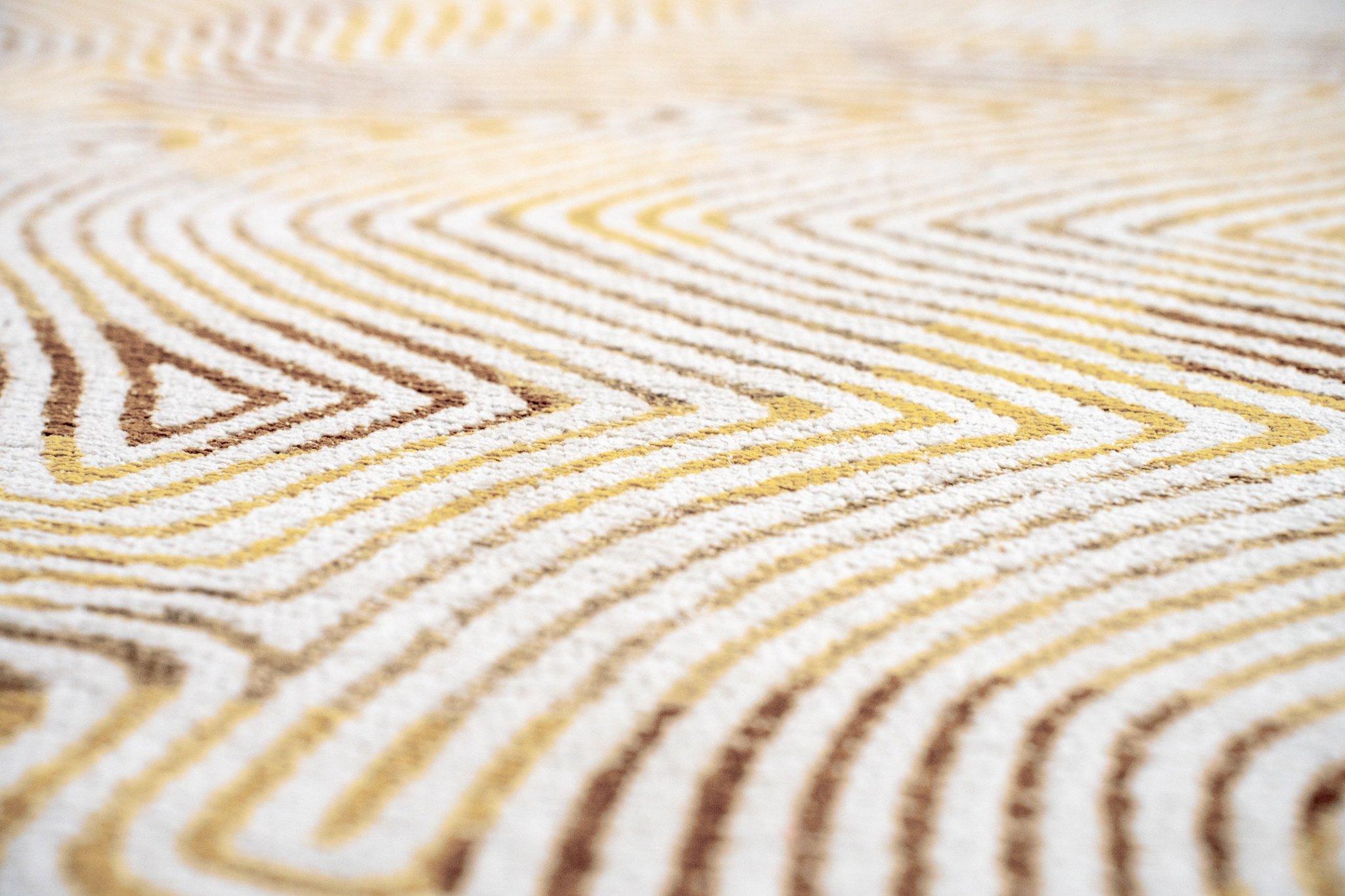 Tappeto Rotondo Giallo Hippy 9799