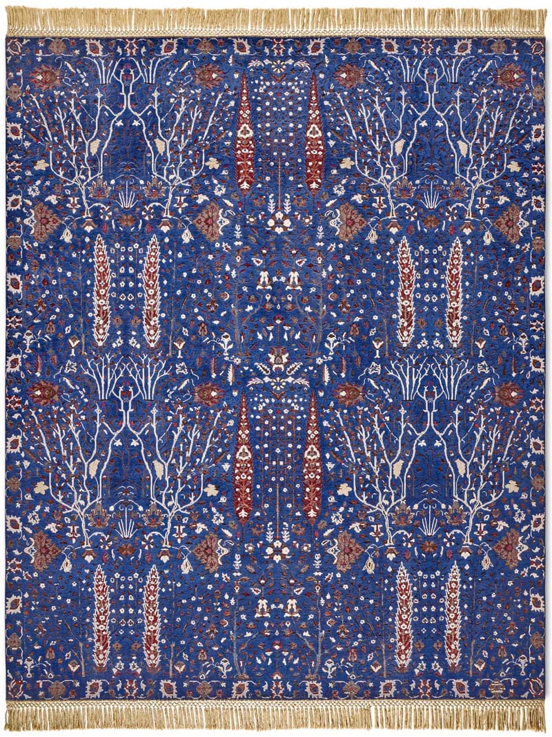 Tappeto Lusso Pine Garden Blu