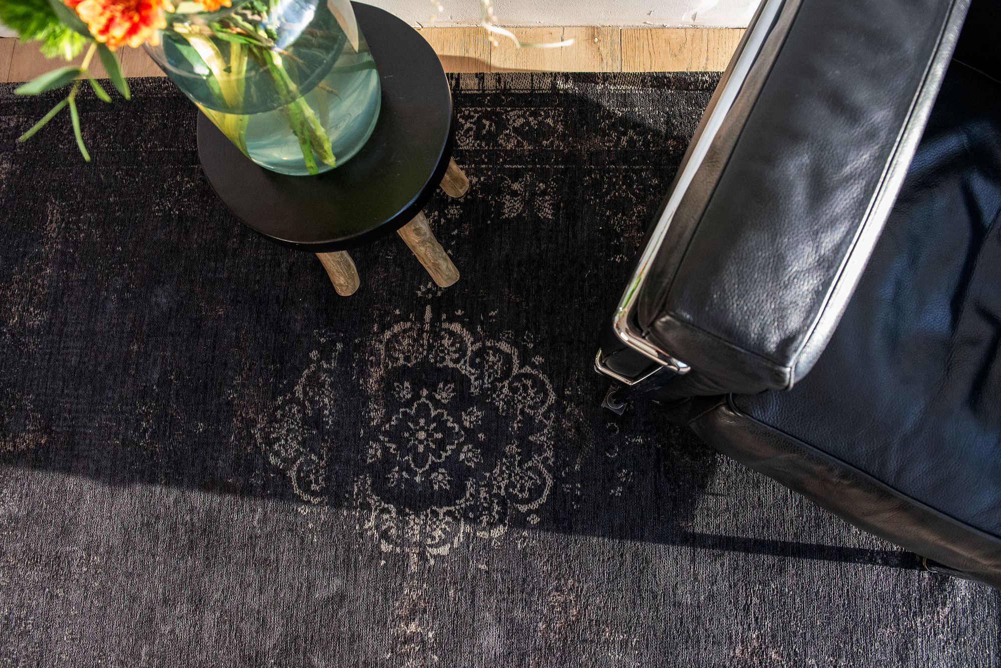 Tappeto Stile Vintage Nero Minerale 8263