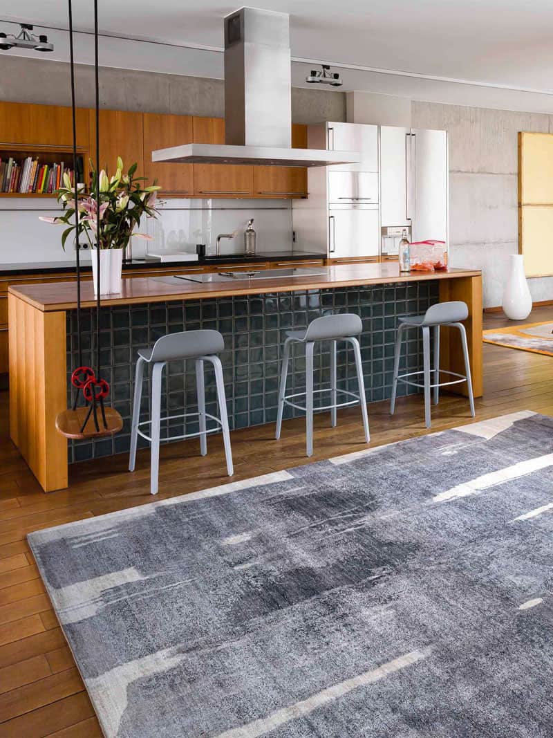 Tappeto Tessuto Grigio Scuro | Misura: 140 x 210 cm