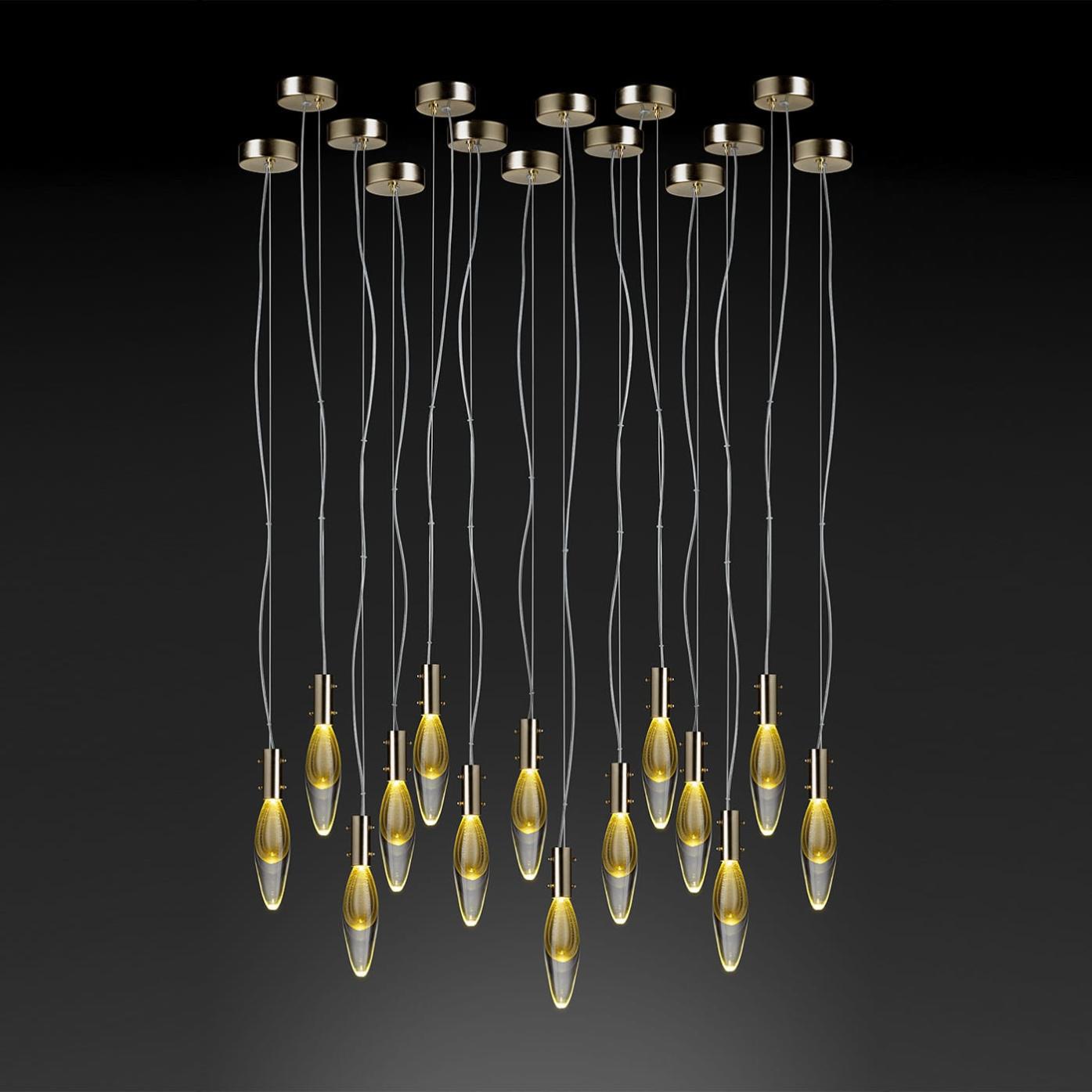 Pendente Murano con Gocce a 14 Luci