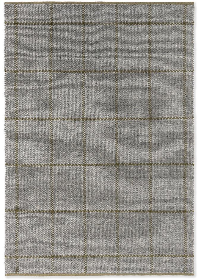 Tappeto Artigianato Materia Scacchi Ardesia/Oliva