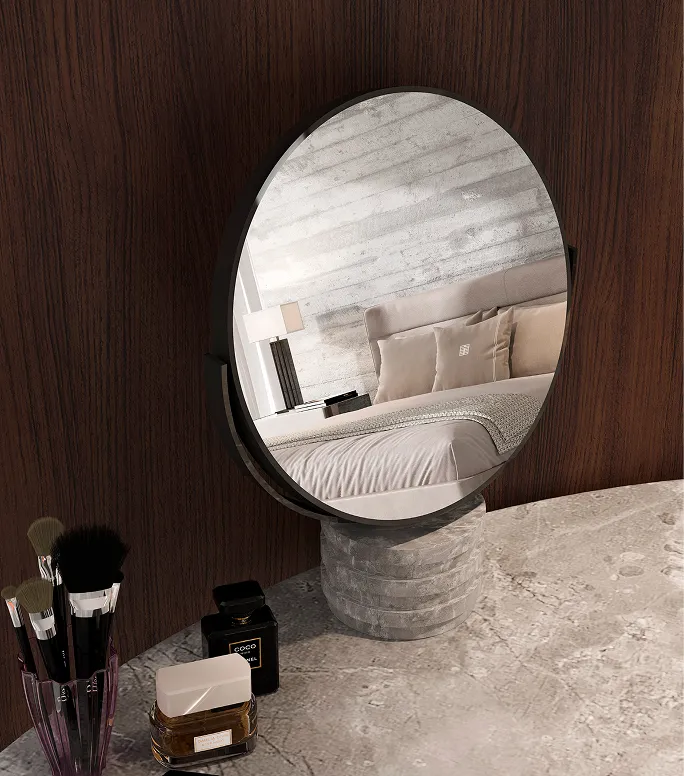 Specchio da Tavolo con Base in Marmo