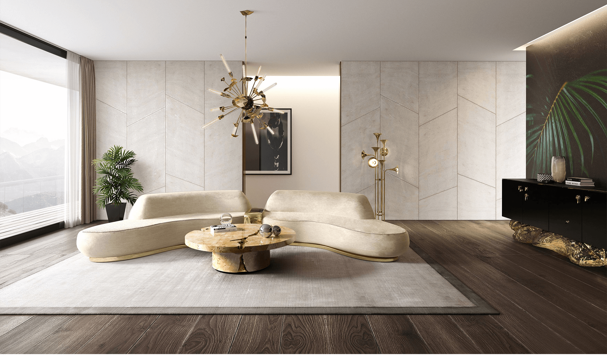 Set Tavolini in Radice di Pioppo Dominion (3 Pezzi)