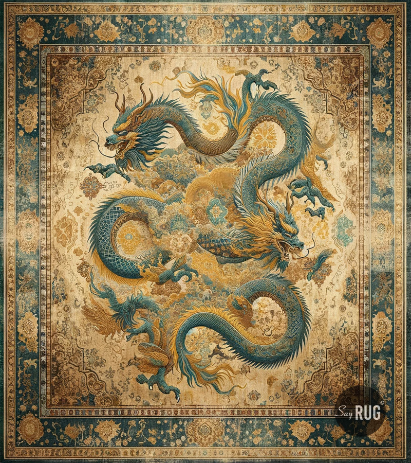 Tappeto Drago Verde | Misura: 300 x 400 cm