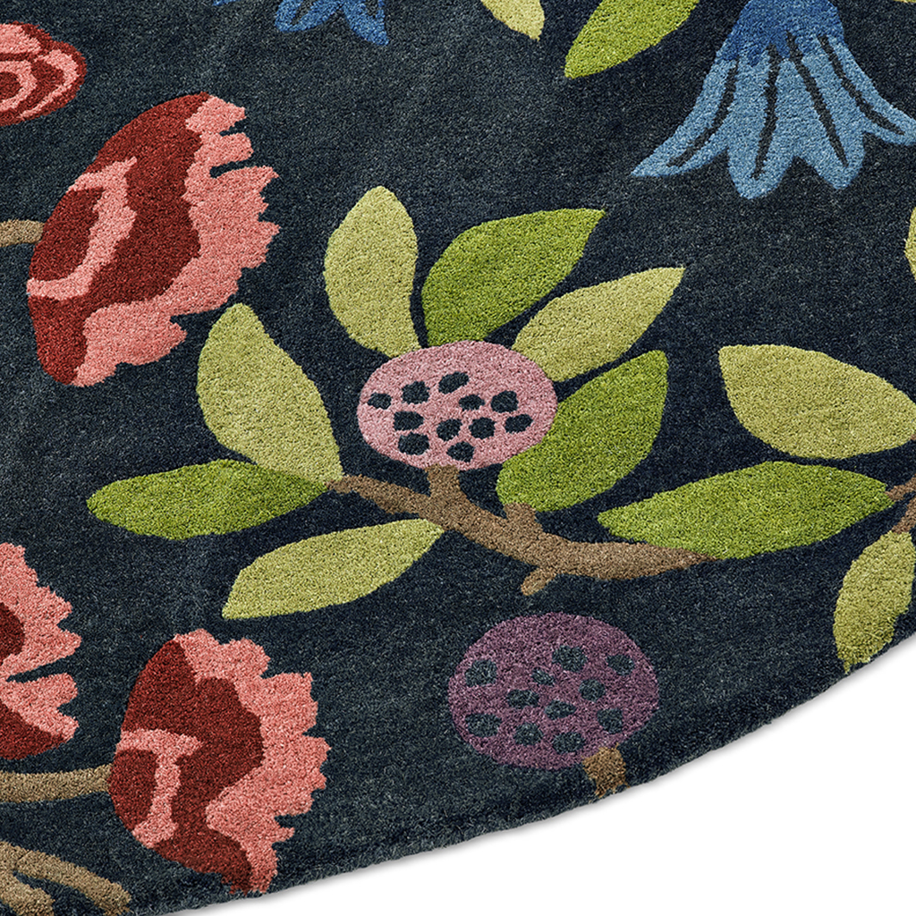 Tappeto Rotondo Foraging Indigo | Misura: Ø 200 cm