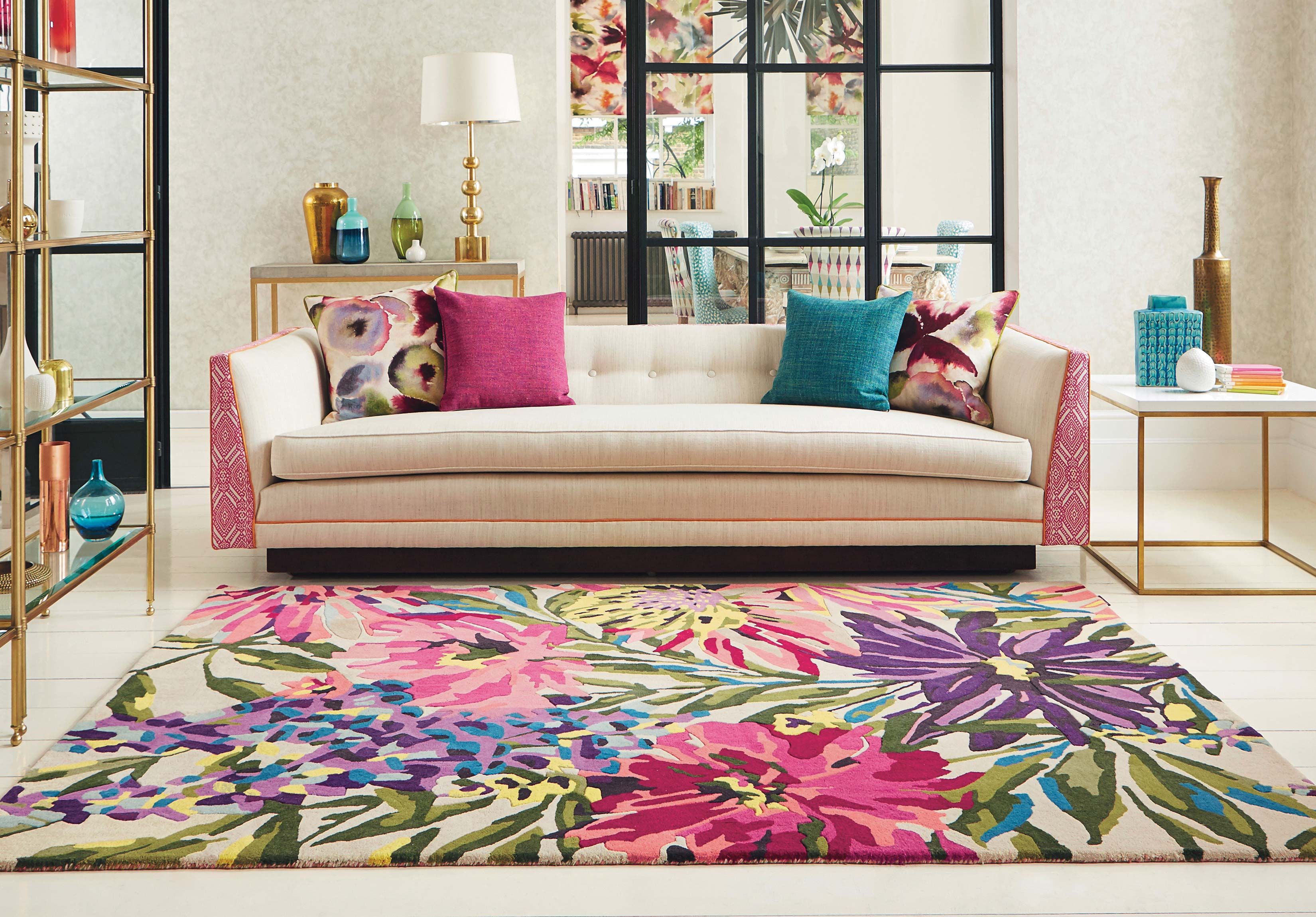 Tappeto Floreale Fucsia 44905