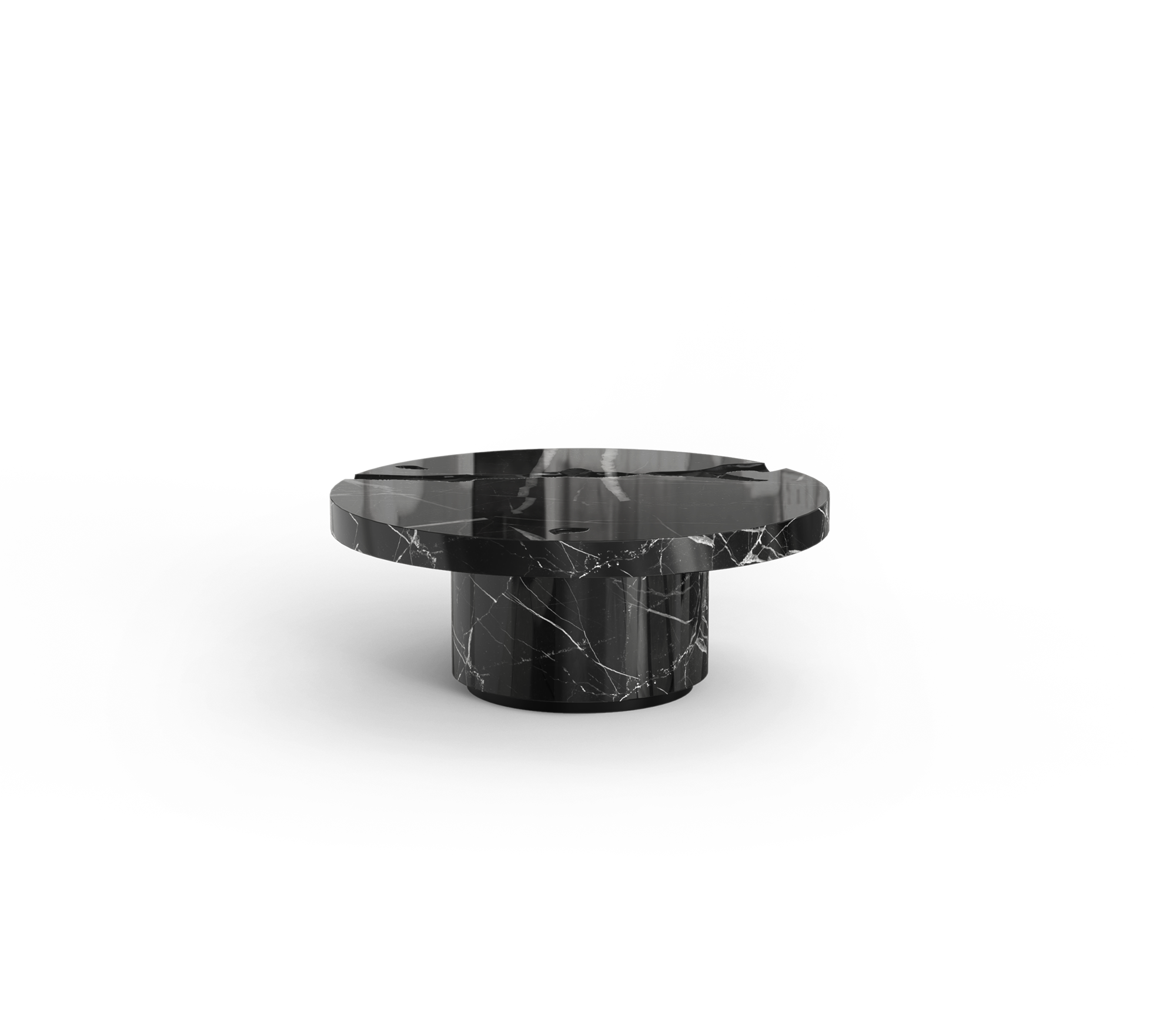 Set Tavolini Centrali in Marmo Nero Marquina Dominion (3 Pezzi)