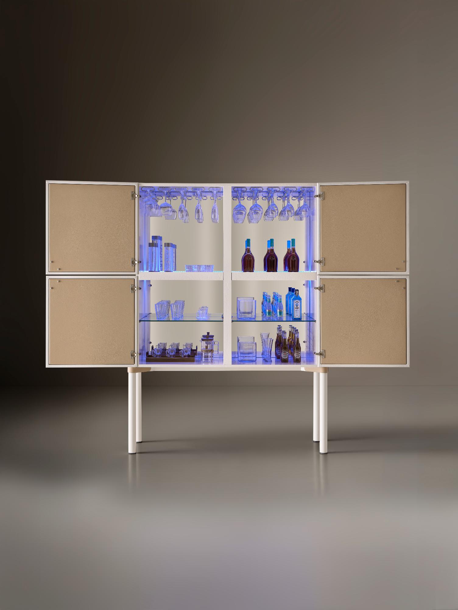 Bar cabinet bianco contemporaneo Alexandra