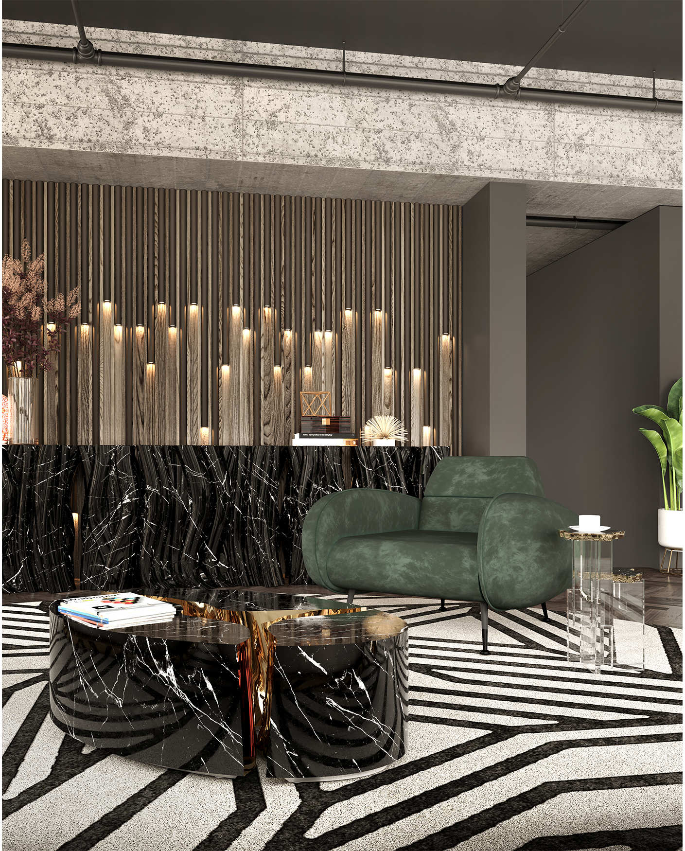 Credenza Premium Effetto Marmo Monochrome