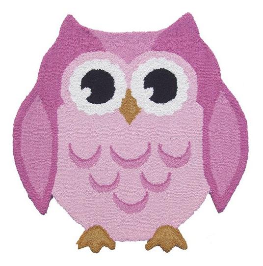 Tappeto Animali Gufo Rosa
