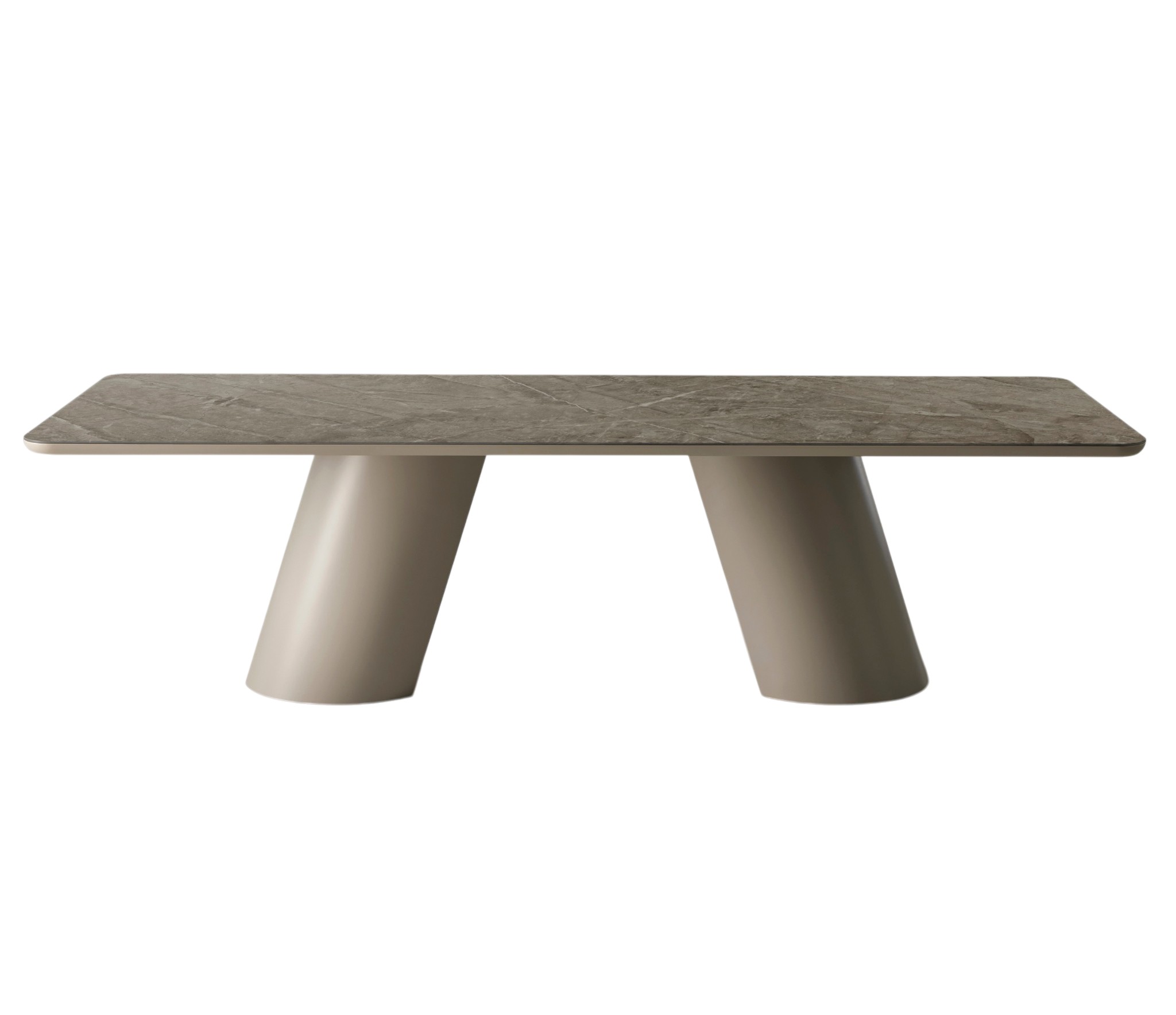 Tavolo da pranzo con piano in ceramica marrone Altea