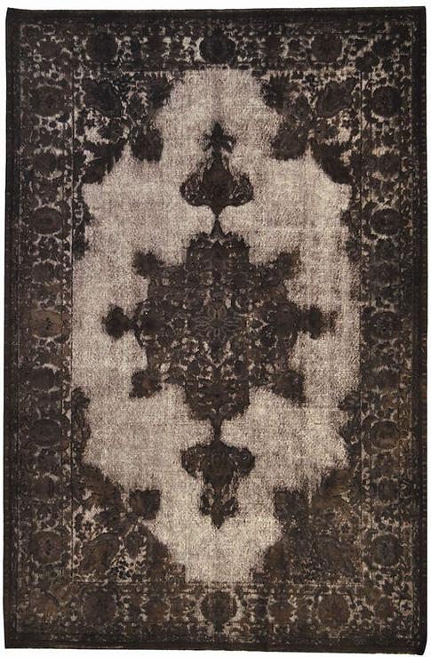 Tappeto Vintage Marrone Scuro