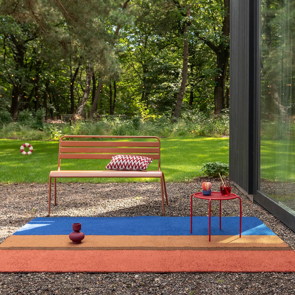 Tappeto Habitat Festival Stripe Blu Per Esterni