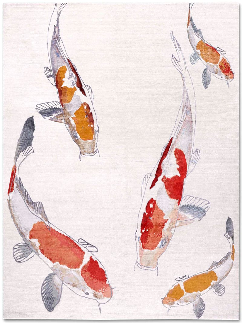 Tappeto Lusso Fish Originale/Bianco