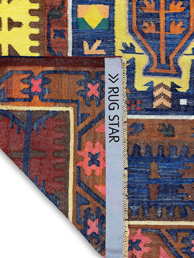 Tappeto Lusso Flat Blu/Rosso | Misura: 140 x 210 cm