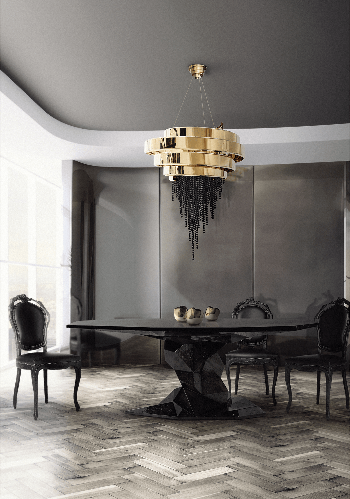 Tavolo da Pranzo Luxe Nero Bonsai