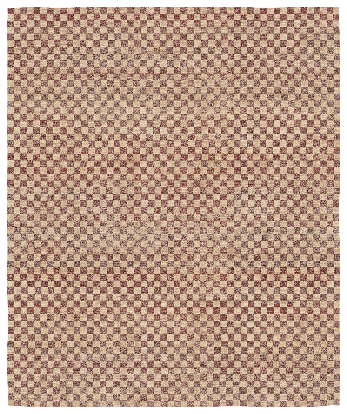 Tappeto Mauro Checkerboard Rosso Scuro
