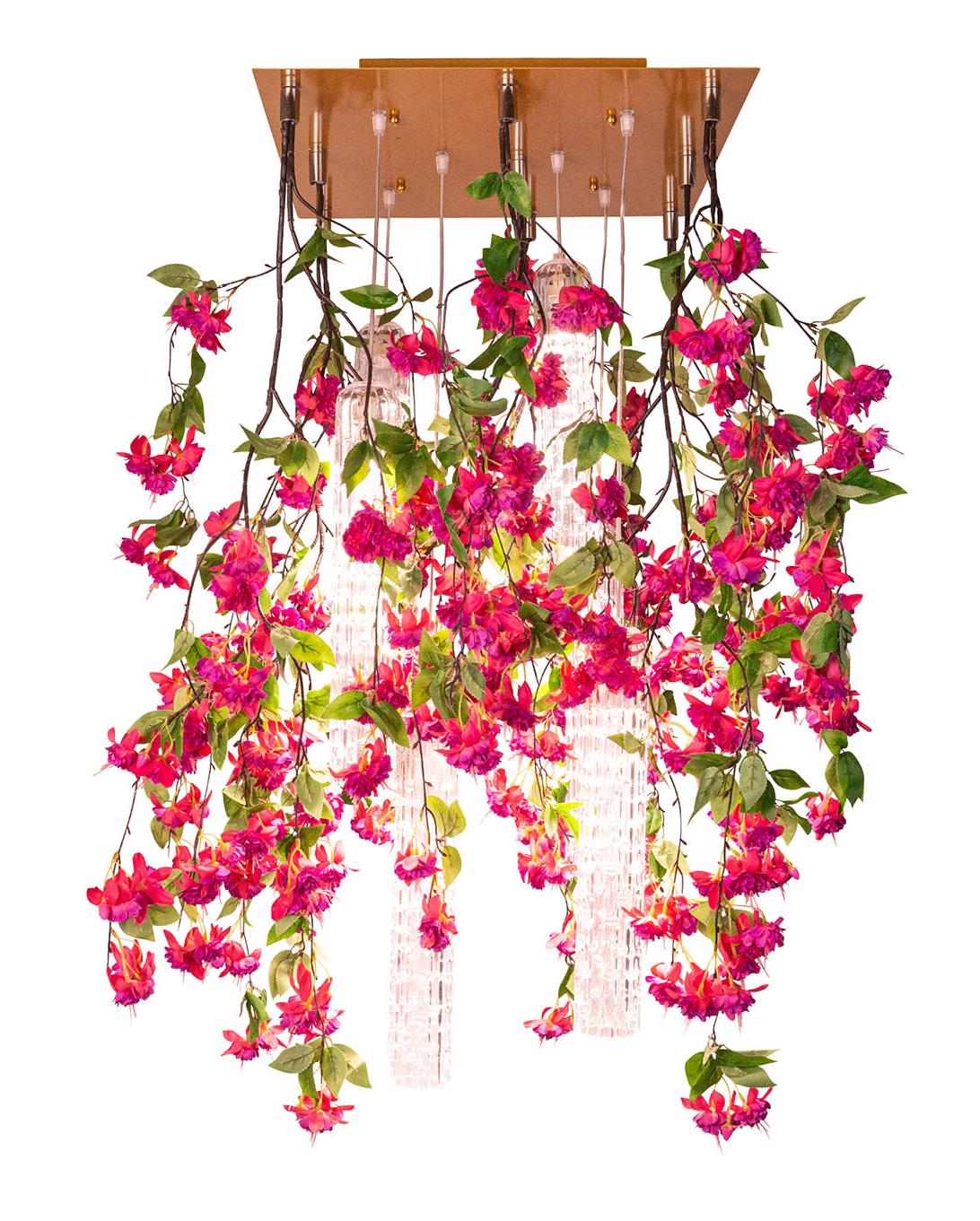 Lampadario Quadrato Pink Cascade