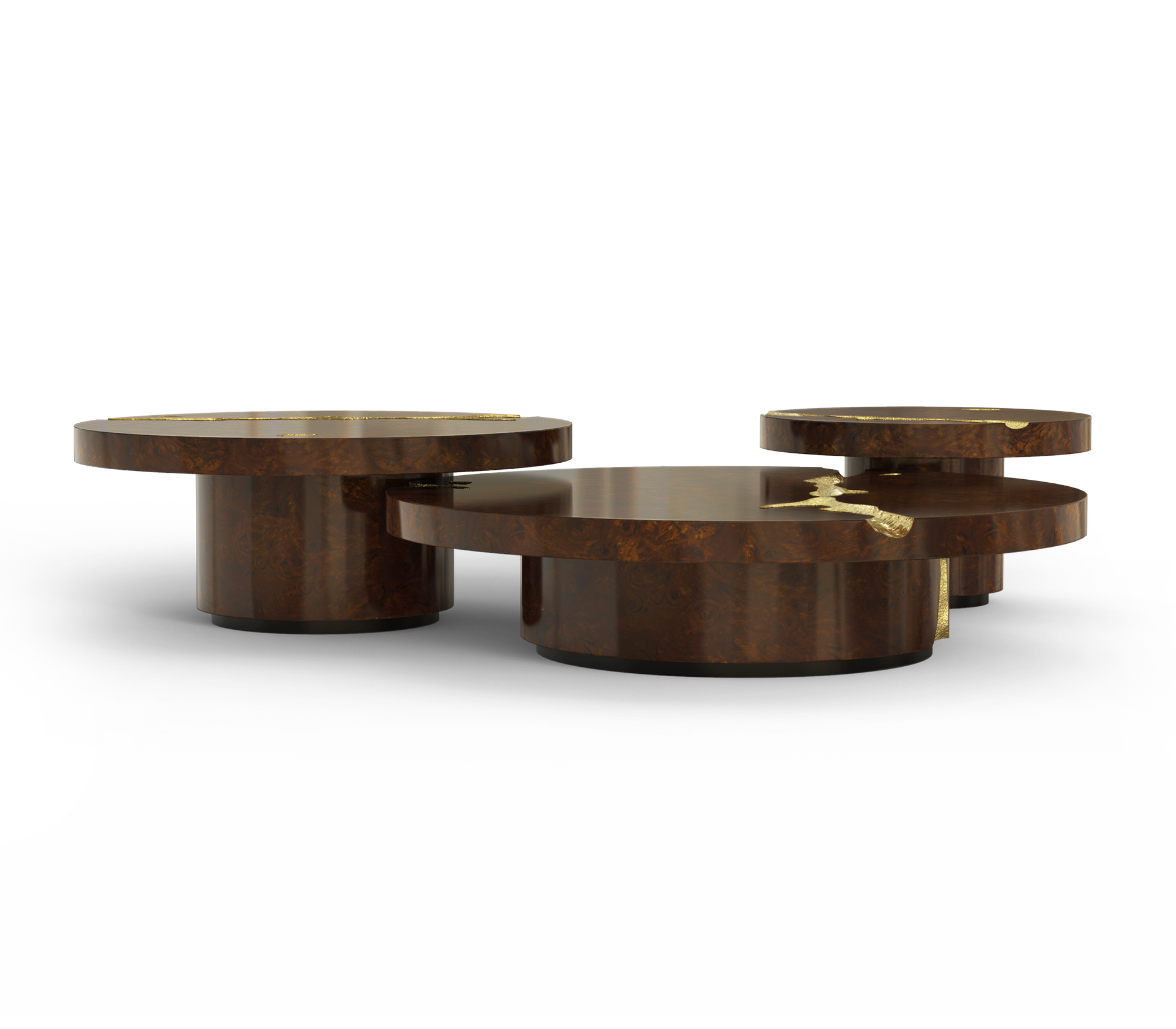 Set Tavolini Centrali Luxe Dominion (3 Pezzi) | Configurazione: Big