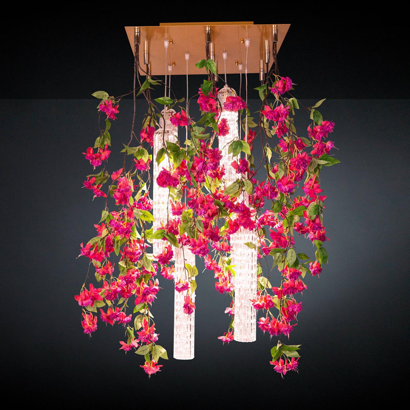 Lampadario Quadrato Pink Cascade