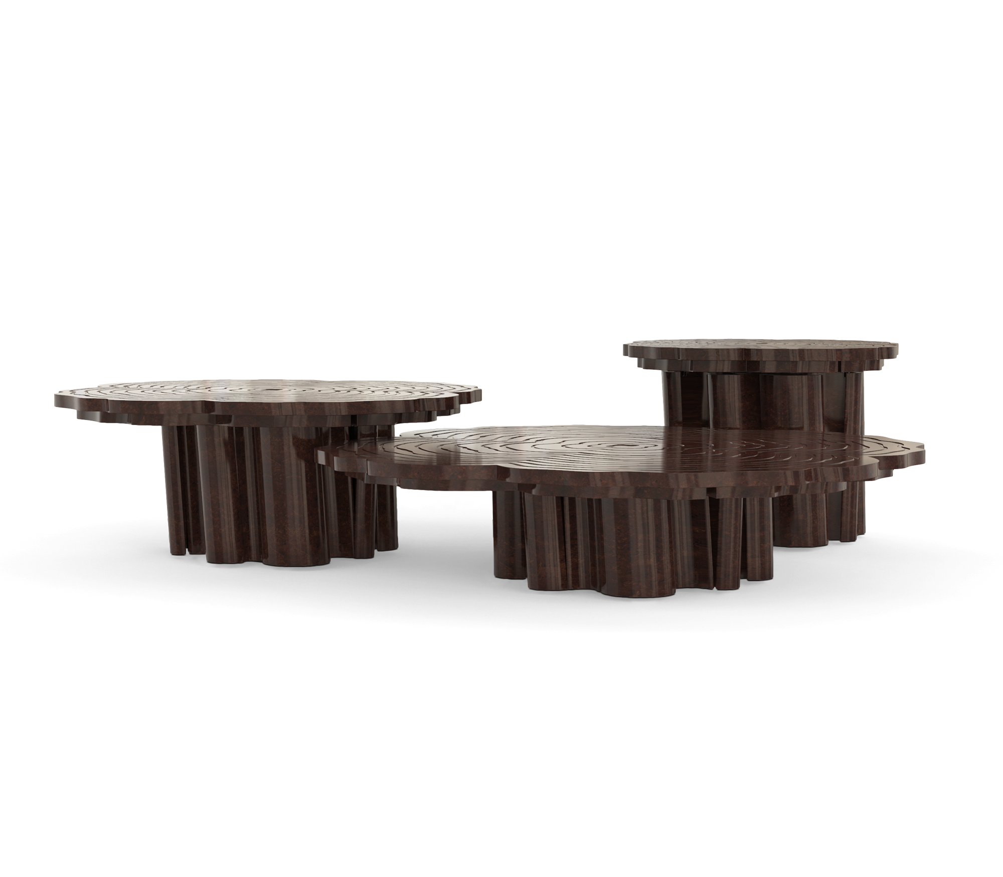 Set Tavolini da Caffè Fortuna Noce (3 Pezzi)