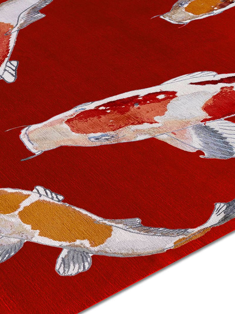 Tappeto Lusso Fish Rosso