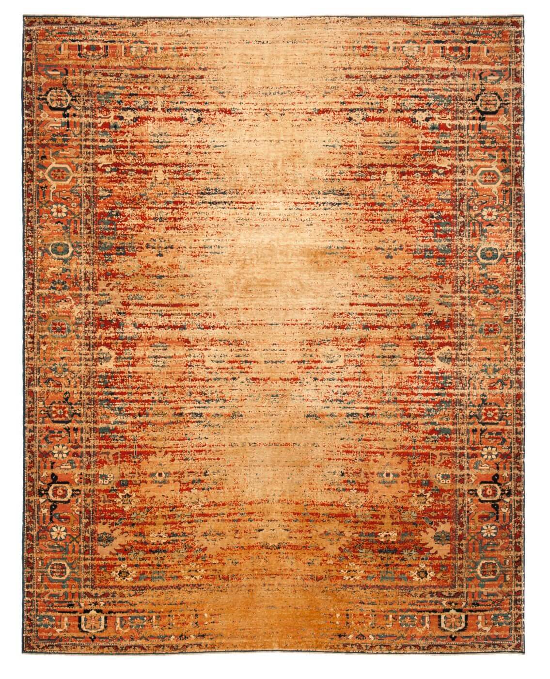 Tappeto Bidjar Kingscross Stomped Reverse Rosso Oro Seta | Misura: 300 x 400 cm