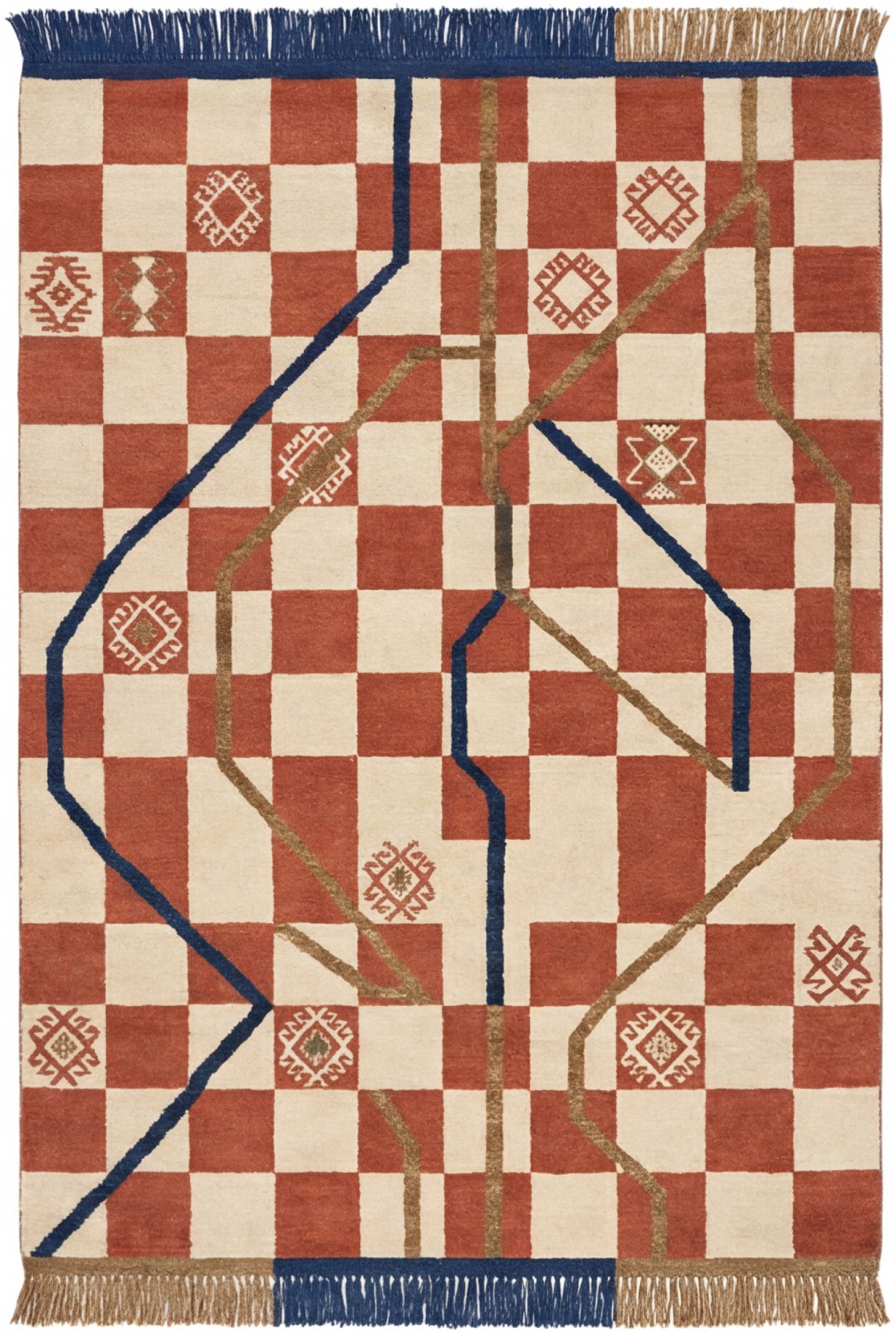 Tappeto Checker Terra