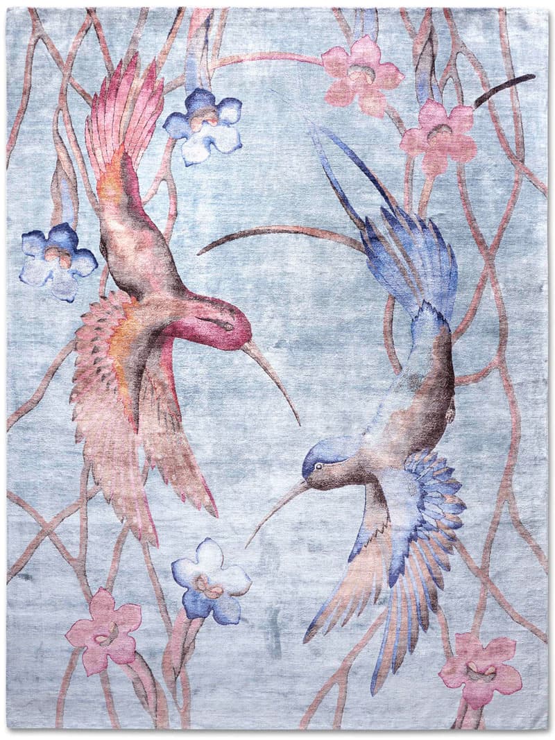 Tappeto Annodato Colibrì
