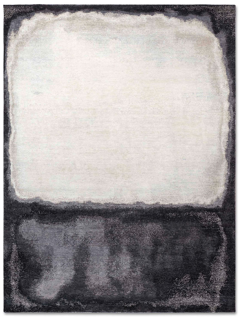 Tappeto Tessuto Bianco Grigio