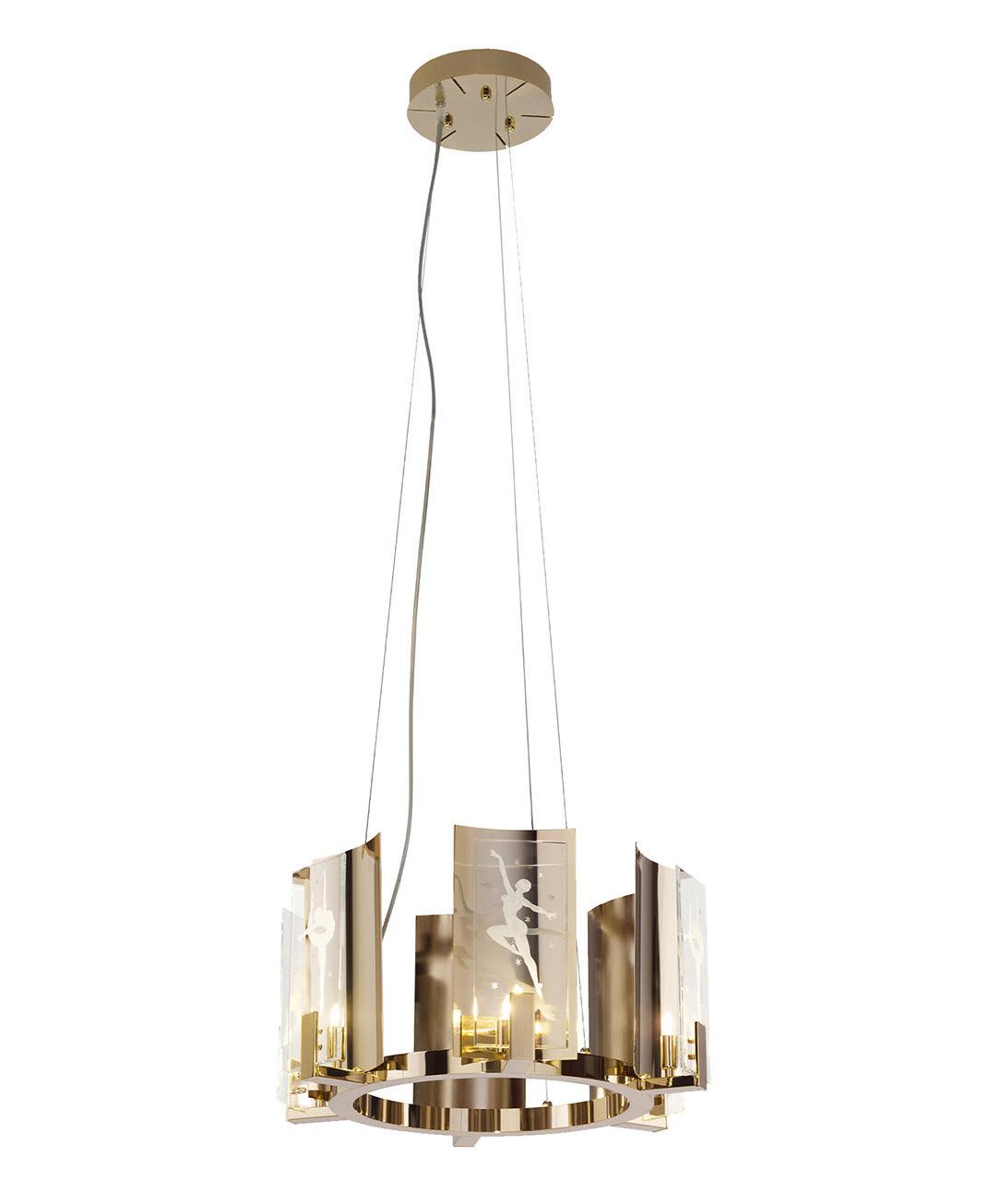 Lampadario Rotondo in Oro Soft