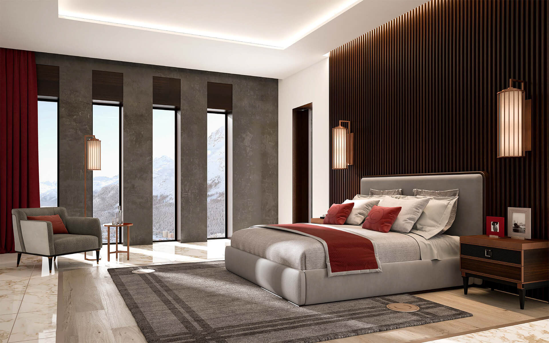 Letto Moderno Italiano con Testiera | Misura del materasso: 200 x 200 cm