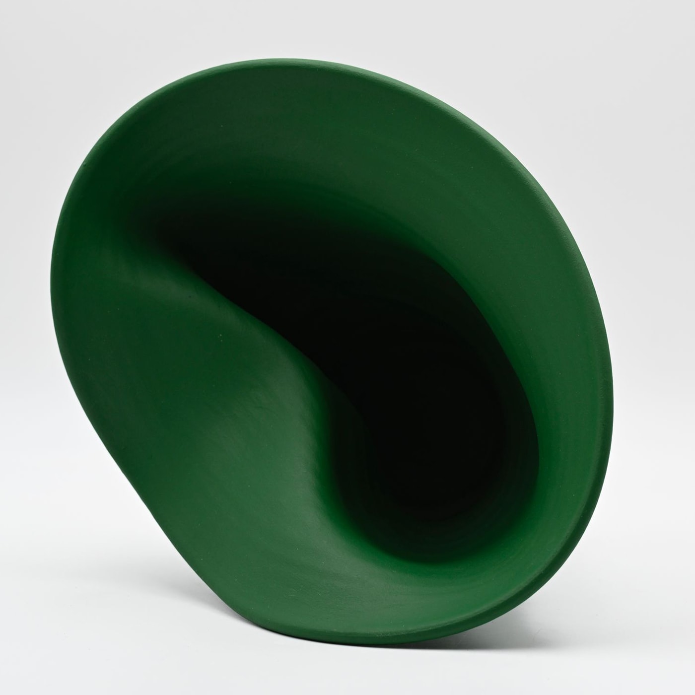 Vaso Verde Scolpito a Mano