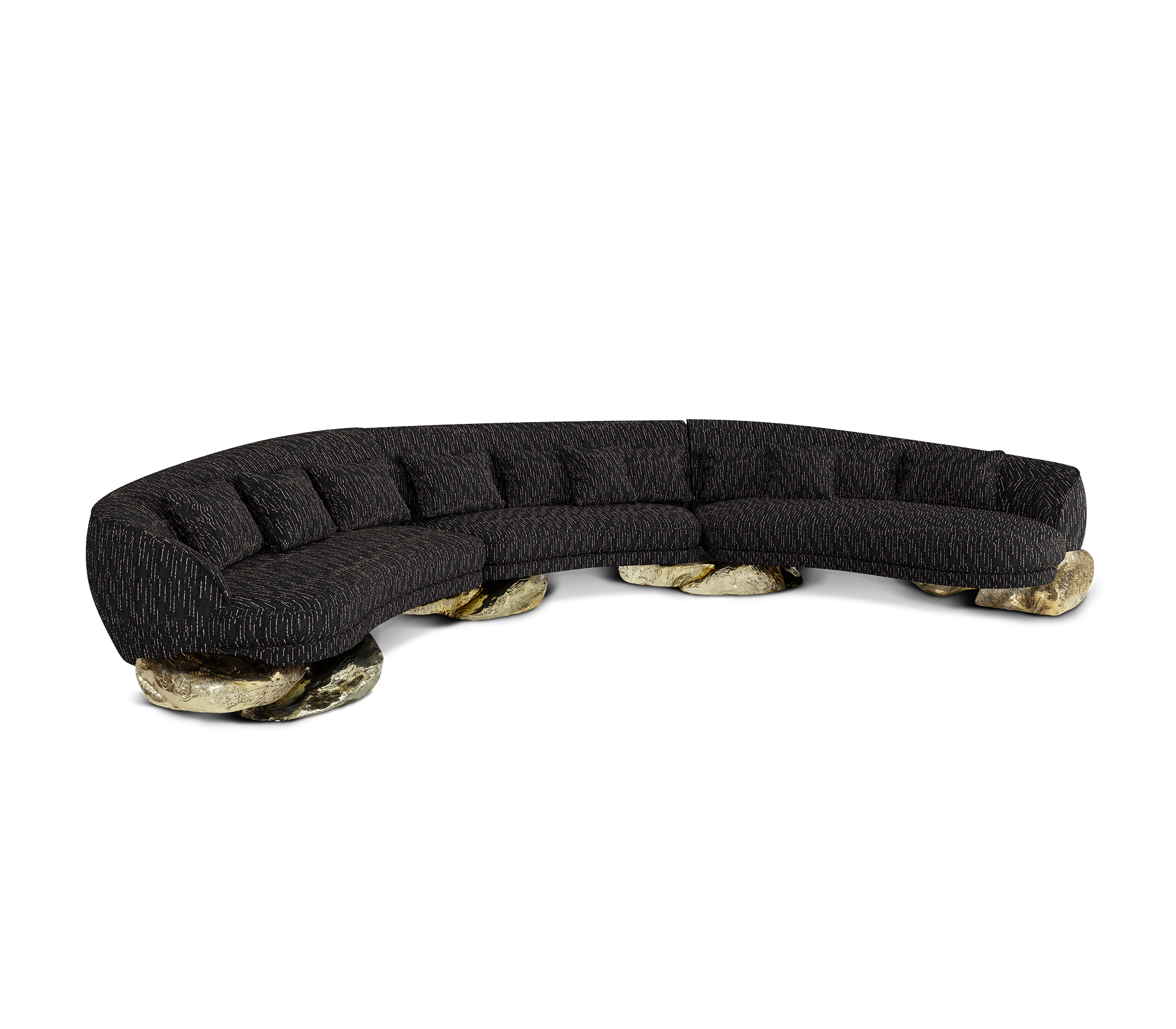 Divano Curvo Nero Angora