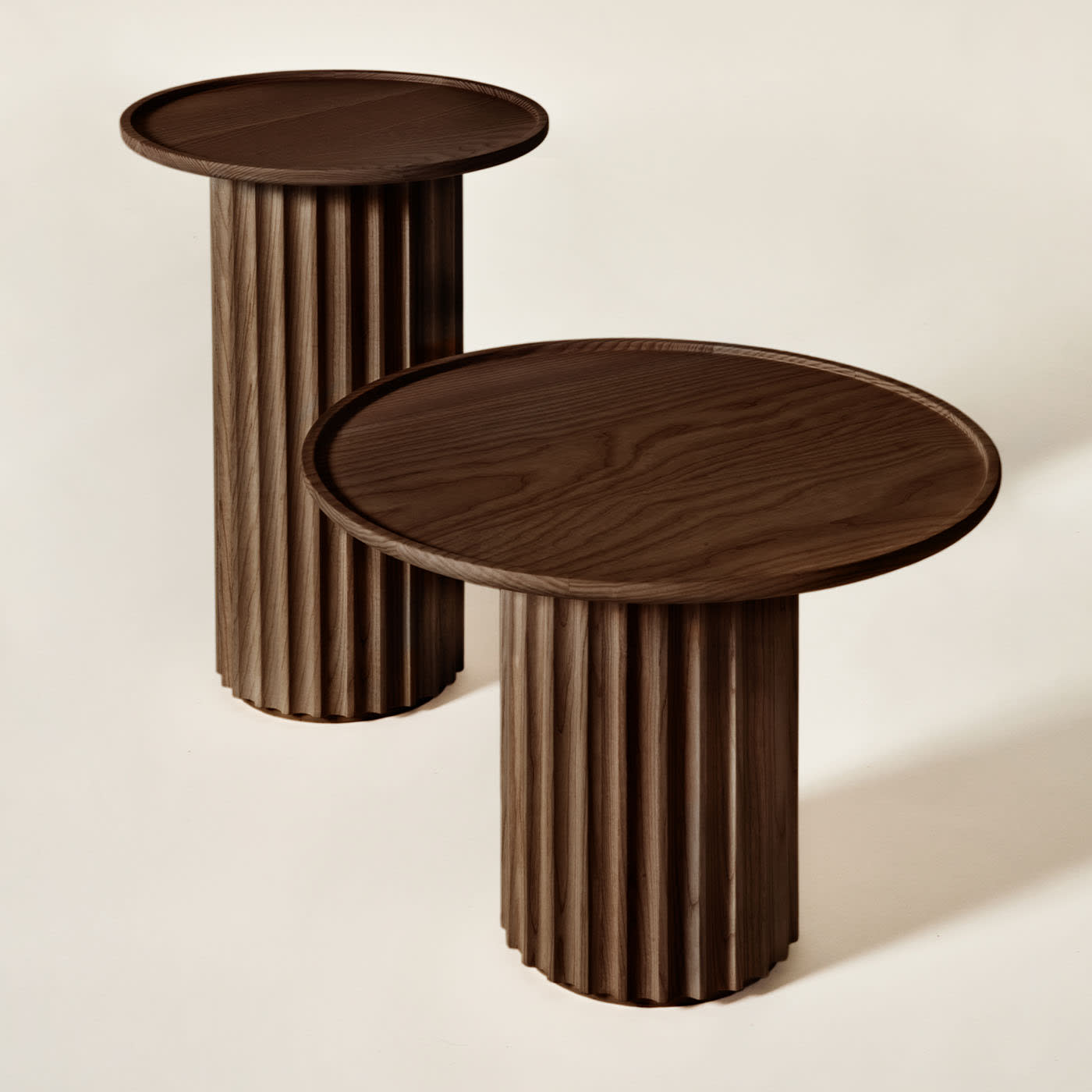 Tavolino da Caffè Frassino Marrone Capitello | Dimensioni: Ø 40 cm