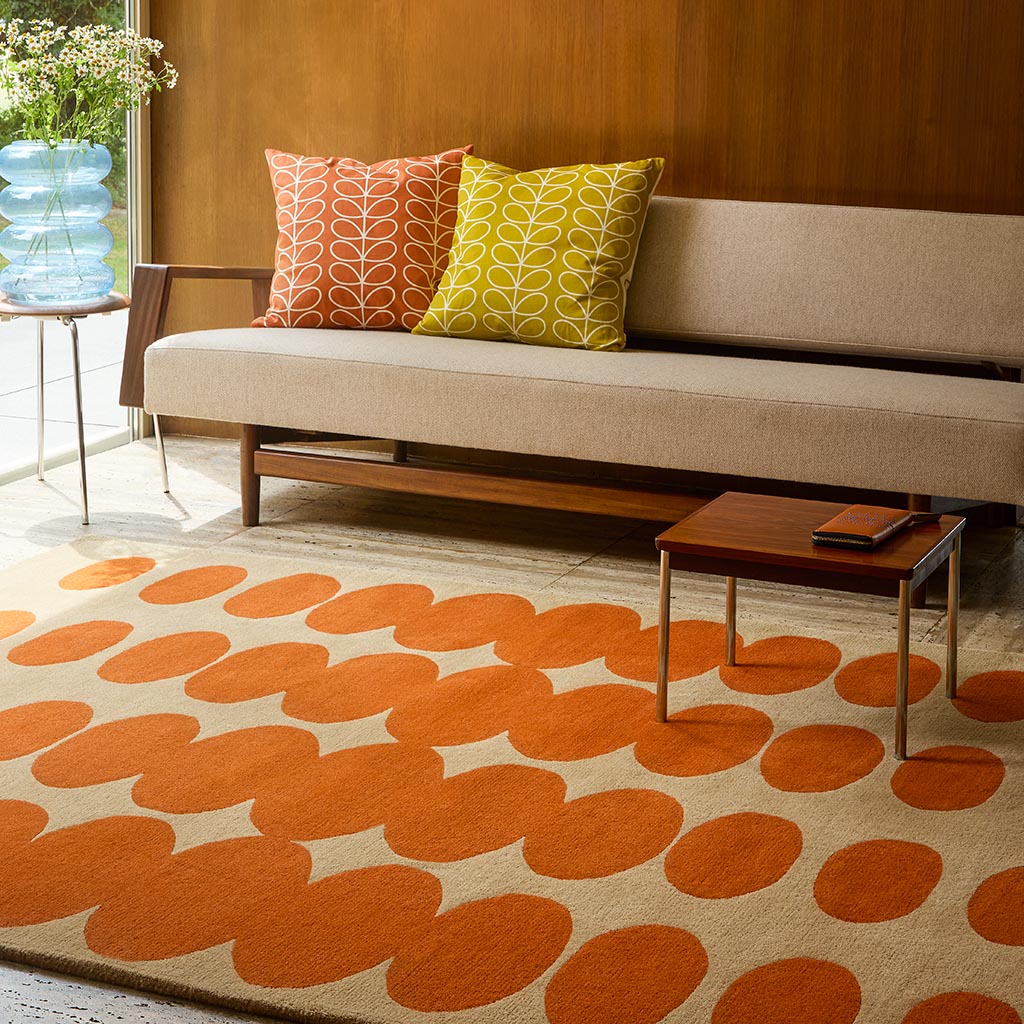 Optical Oval Orange/Sand Tappeto