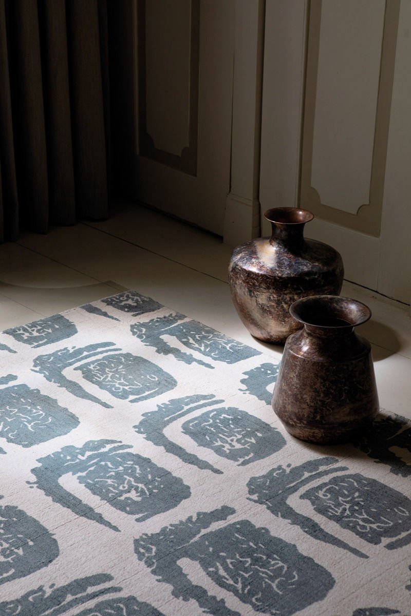 Tappeto Woodblock Grigio