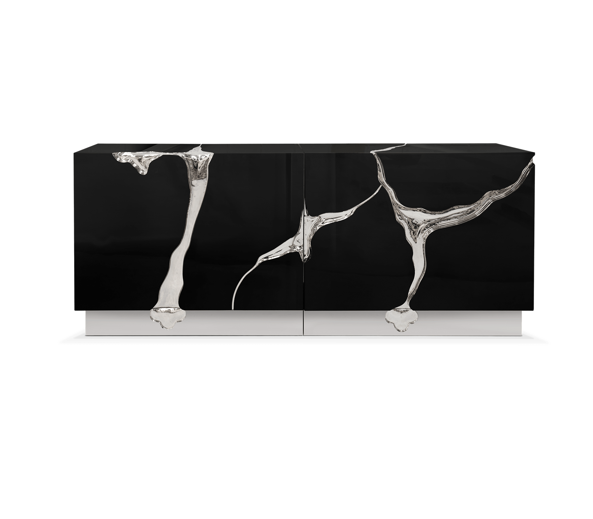 Credenza Nero / Argento Fissure