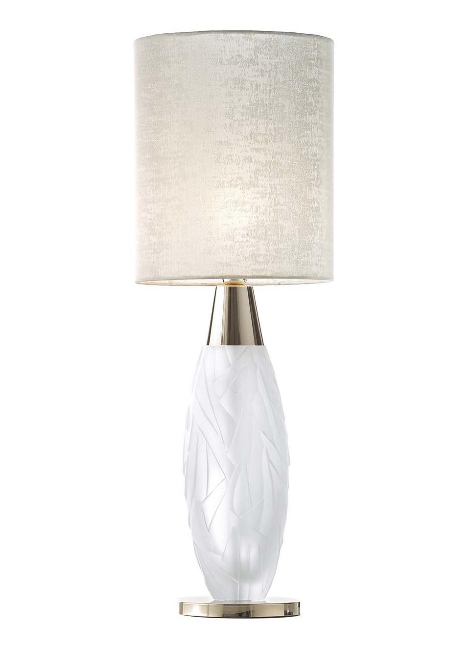 Lampada da Tavolo in Oro Soft con Cristallo Opaco Tagliato a Mano