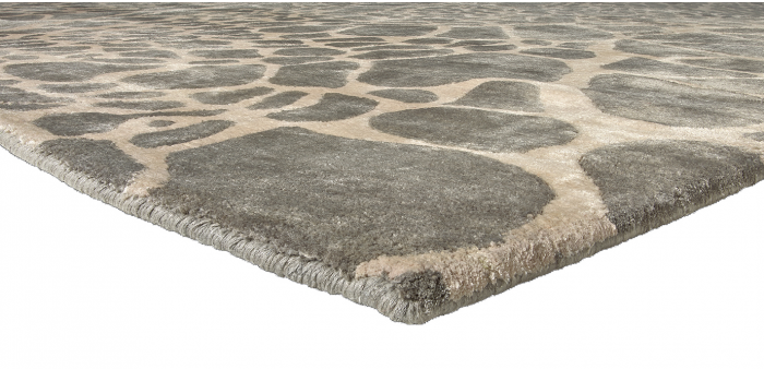 Tappeto Diamant Beige/Grigio Annodato a Mano